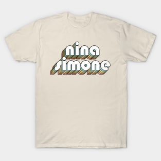 Nina Simone - Retro Rainbow Letters T-Shirt